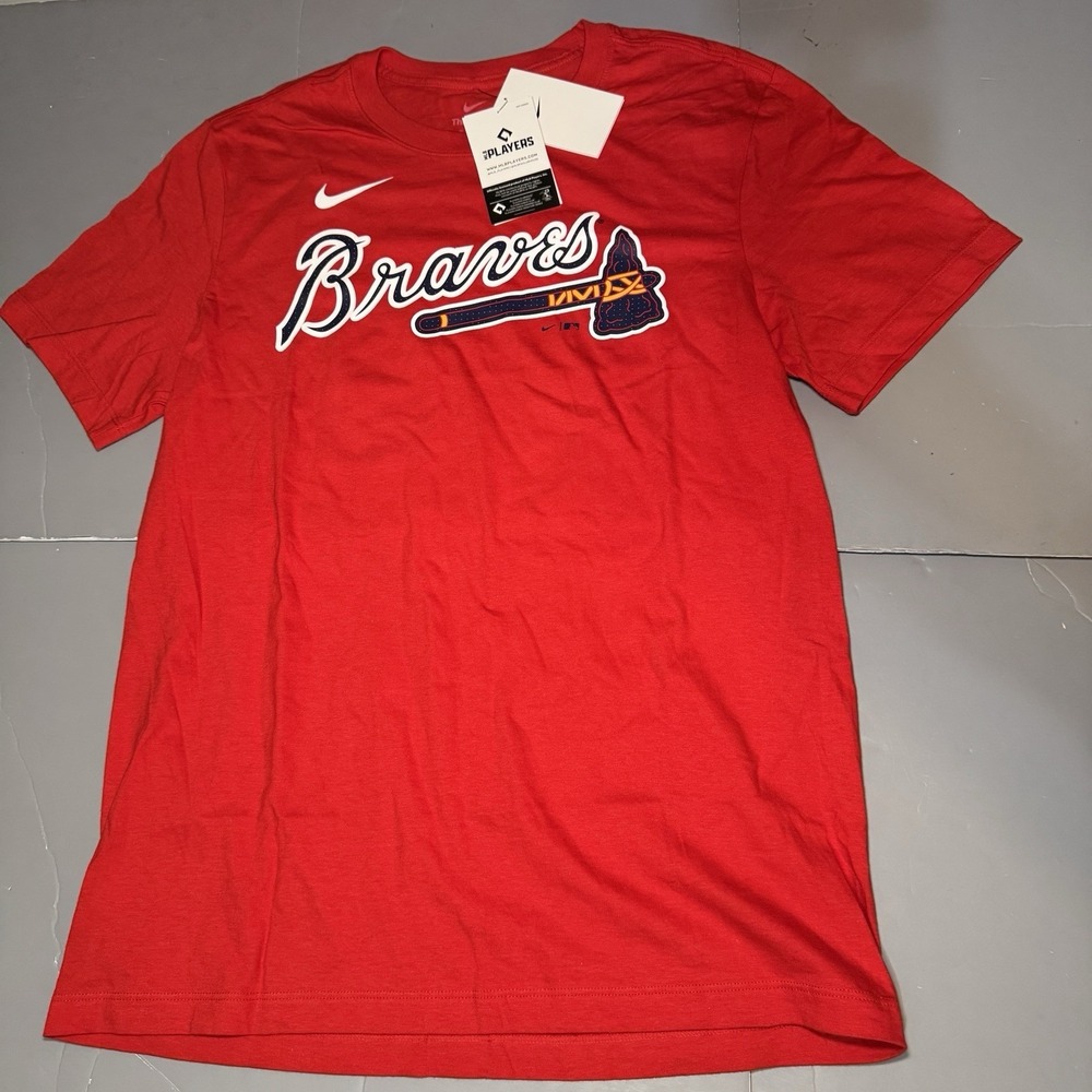 Nike Atlanta Braves Short Sleeve T-Shirt Red Ronald Acuna Jr. #13 Mens M NWT